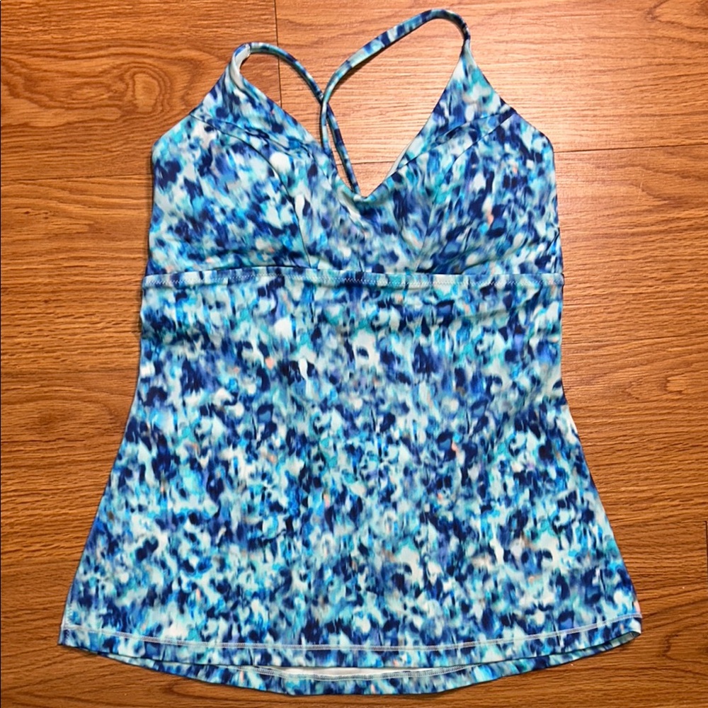 Athleta Blue Fitted Wrap Camisole Top
